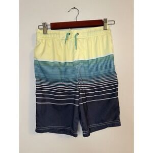 OshKosh Boys Swim Trunks Size 10 Striped Board Shorts Bathing Suit
